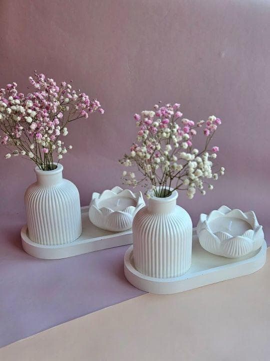 Mini Flower Vase & Tray Set